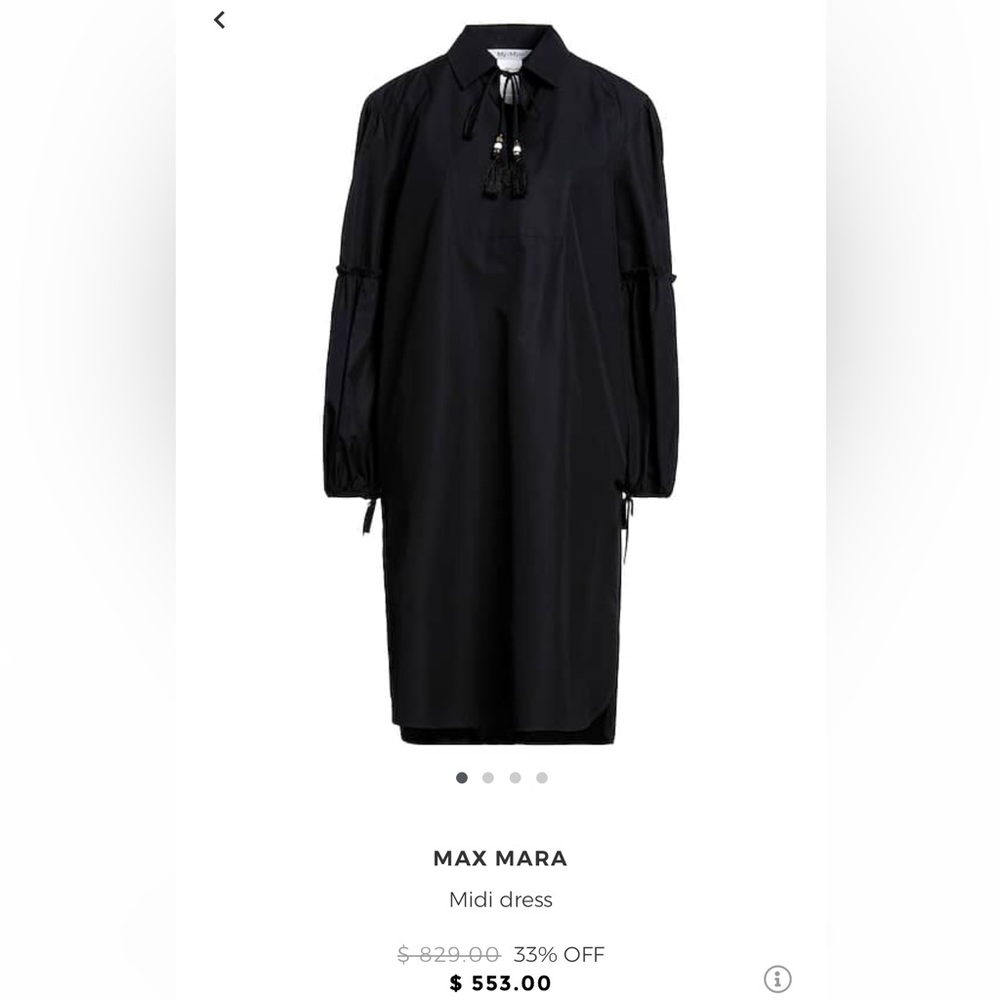 SOLD! on ebay MaxMara Poplin Fedora label-cut Full-Sleeve Tunic DressSize:IT36 - Picture 5 of 13